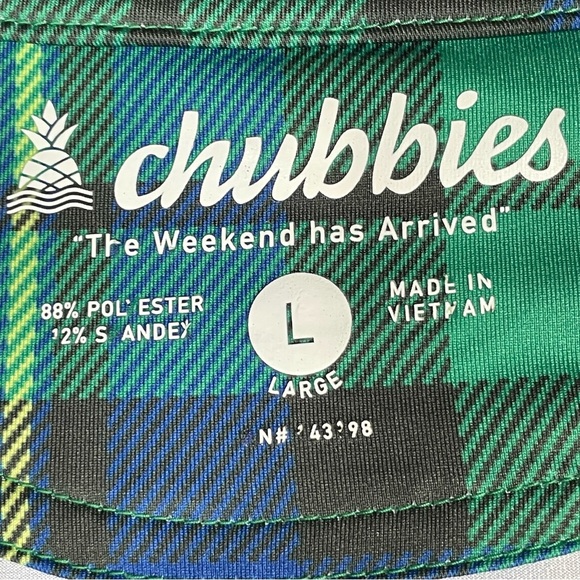 Chubbies Saint Andrew Plaid Tartan Country Club Preppy Golf Polo Shirt Sz L - Picture 7 of 16